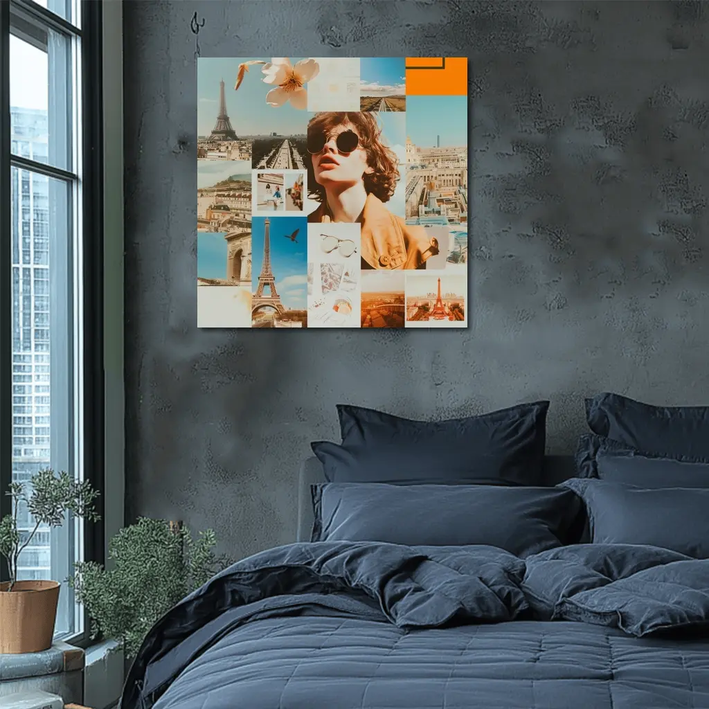 Paris Eiffel Tower Fashion Collage Aesthetic – Wall Art
