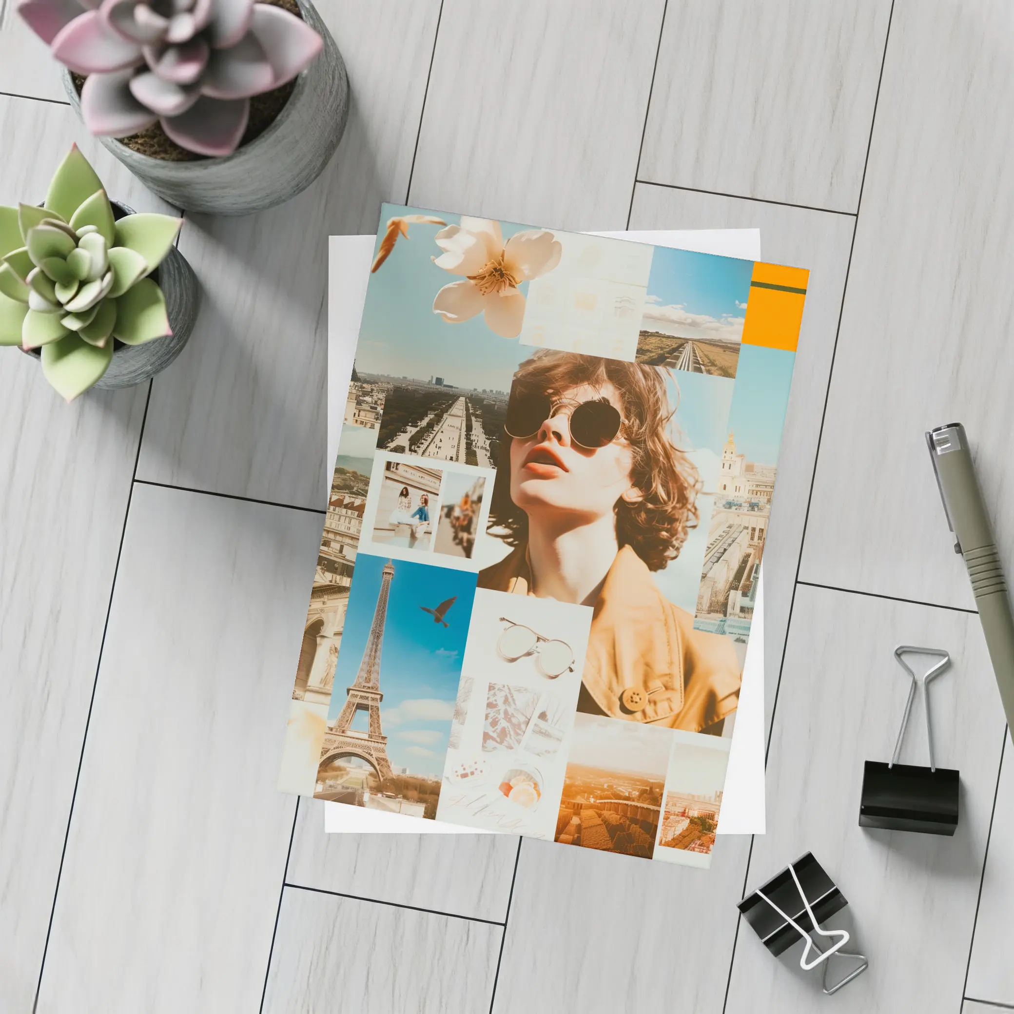 Paris Eiffel Tower Fashion Collage Aesthetic – Postcards
