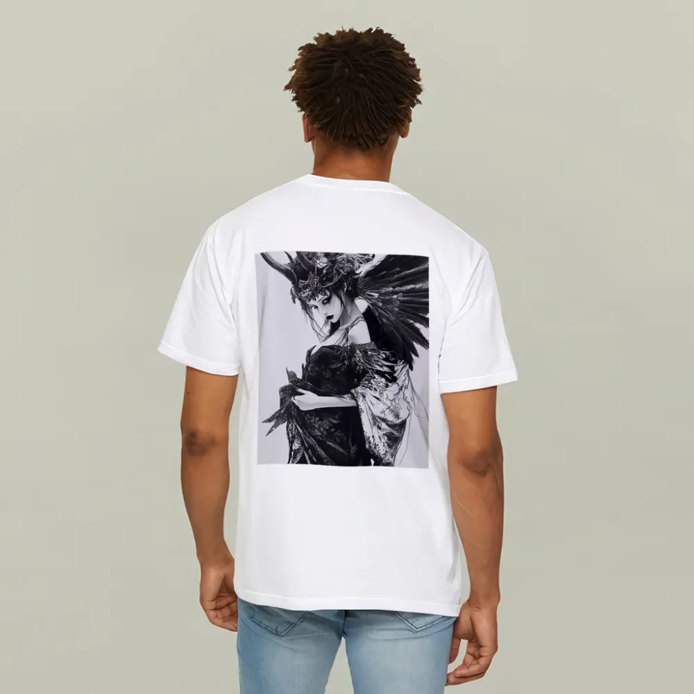 Dark Gothic Woman Black Feathers Fantasy Art – T-Shirts