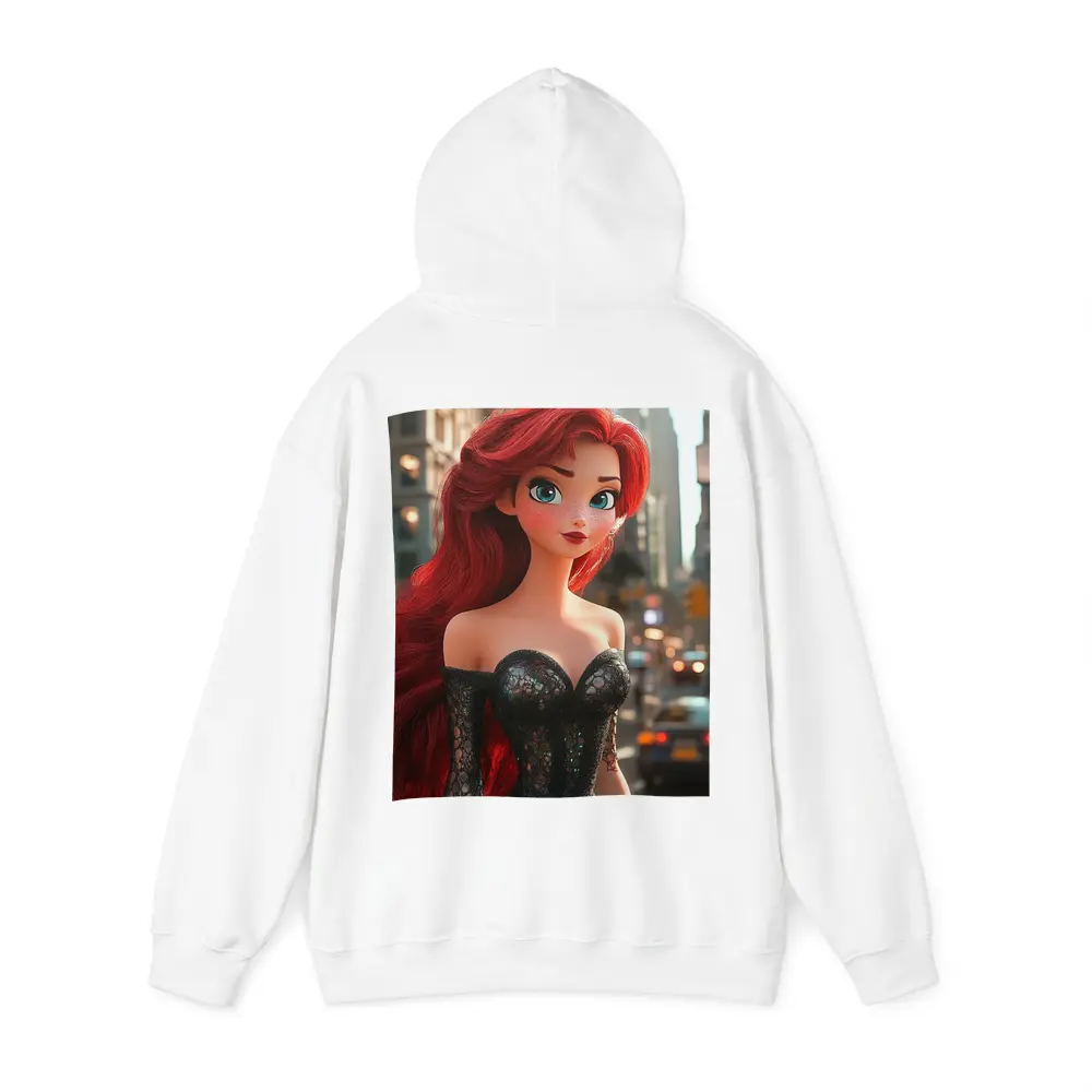 Red Hair Anime Girl City Street – Hoodies