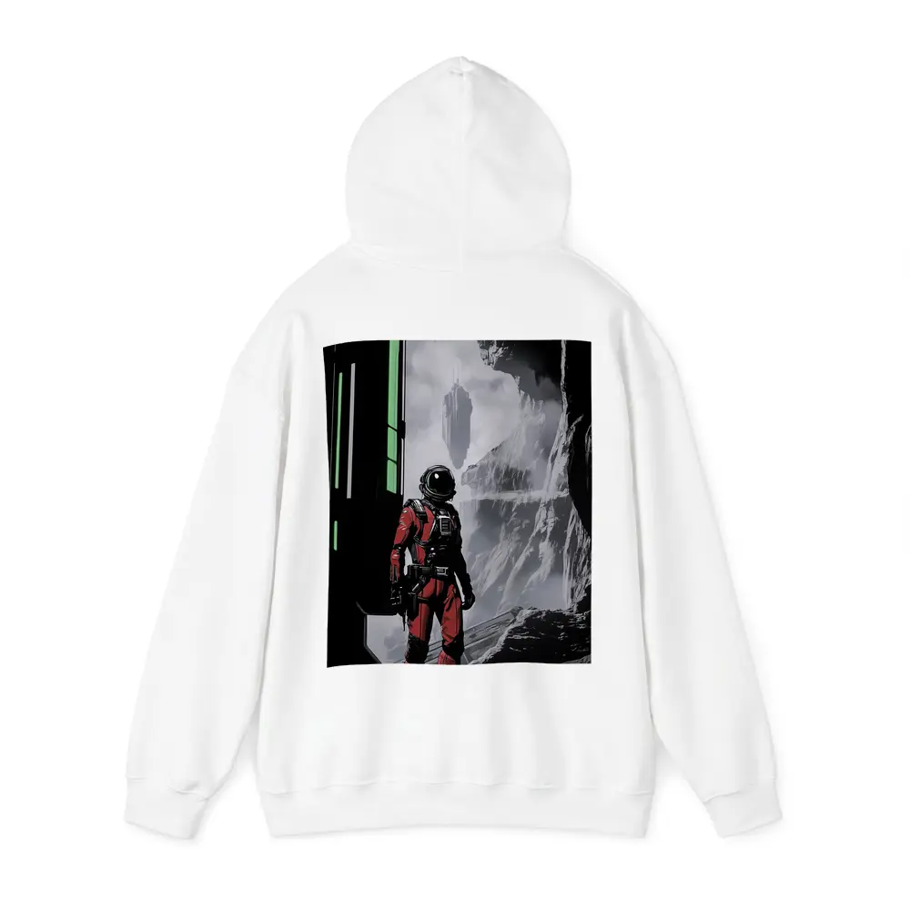 Red Astronaut Standing In Alien Cave – Hoodies