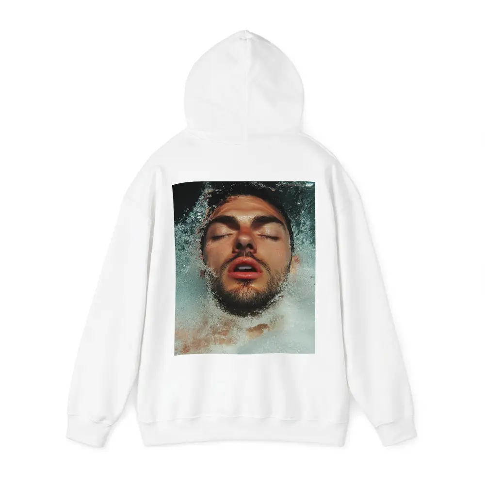 Man Emerging From Water Eyes Closed – Hoodies