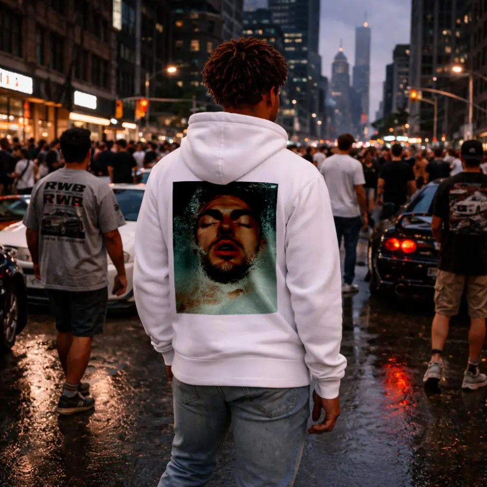 Man Emerging From Water Eyes Closed – Hoodies