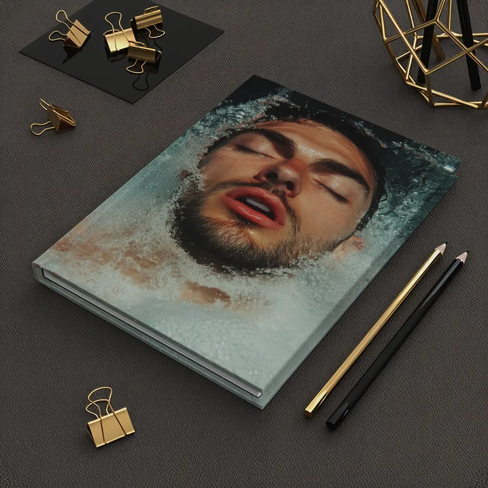 Man Emerging From Water Eyes Closed – Notebooks