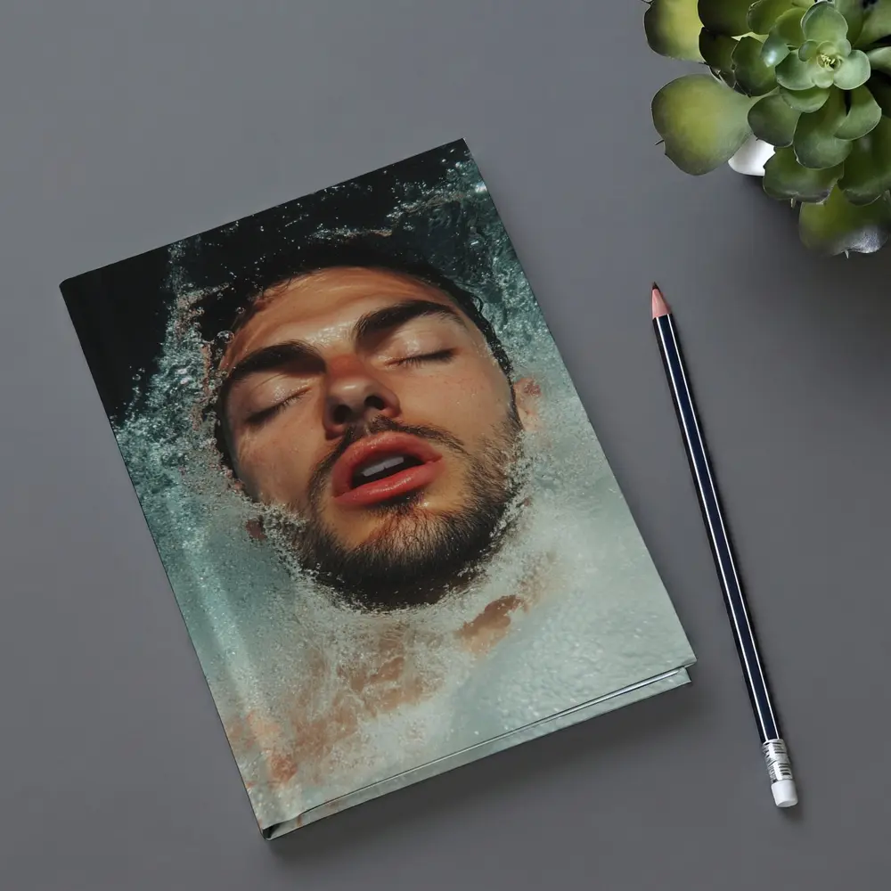 Man Emerging From Water Eyes Closed – Notebooks