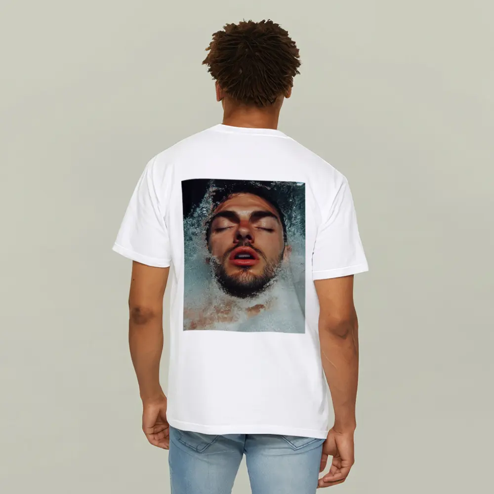 Man Emerging From Water Eyes Closed – T-Shirts