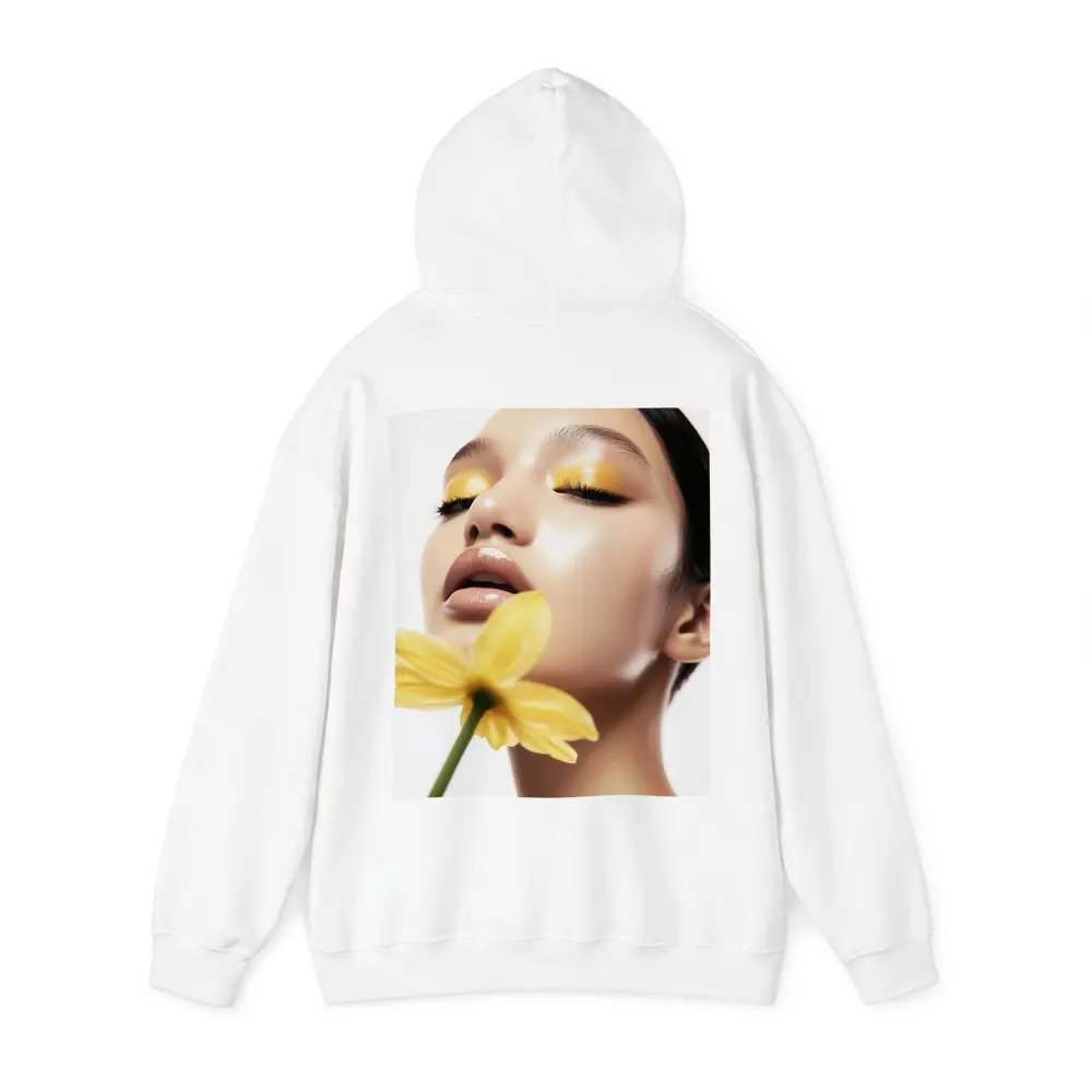 Woman Yellow Eye Makeup Flower Beauty – Hoodies