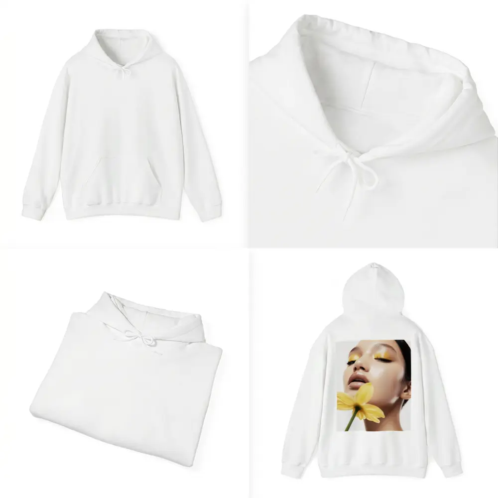 Woman Yellow Eye Makeup Flower Beauty – Hoodies