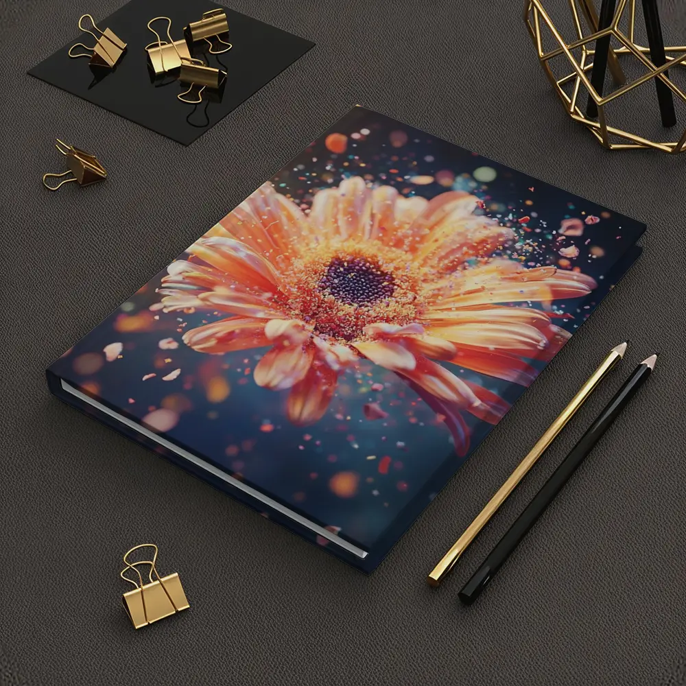 Exploding Gerbera Daisy Orange Bokeh Background – Notebooks