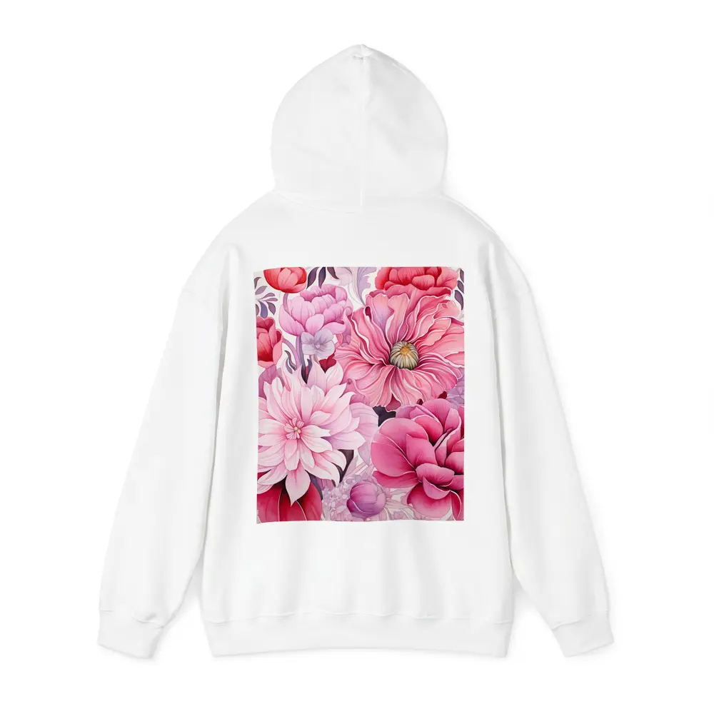 Pink Peonies Dahlias Floral Watercolor Art – Hoodies