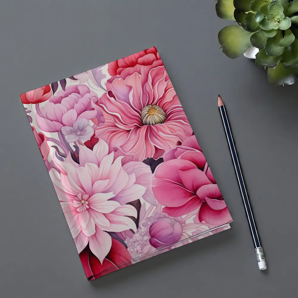 Pink Peonies Dahlias Floral Watercolor Art – Notebooks