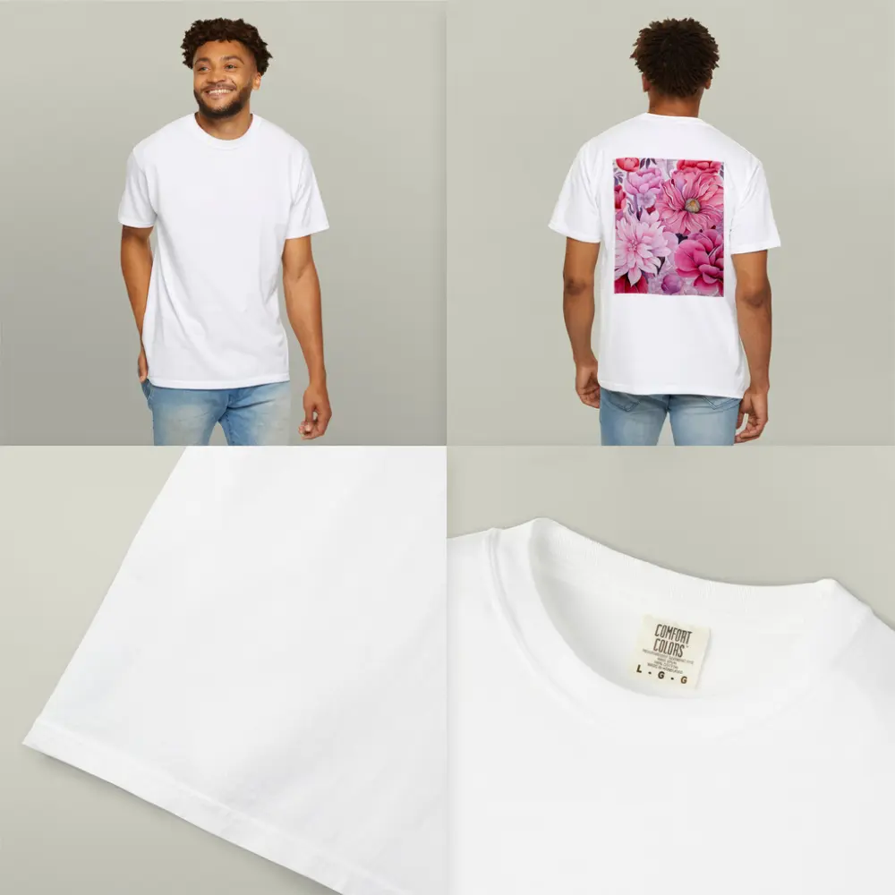 Pink Peonies Dahlias Floral Watercolor Art – T-Shirts