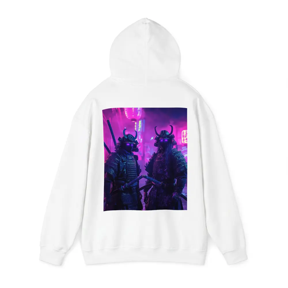 Neon Samurai Warriors Dark Cyberpunk City Street – Hoodies