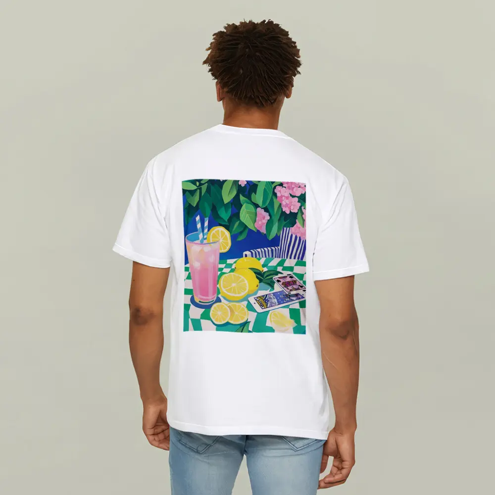 Pink Lemonade Still Life Checkered Table Art – T-Shirts