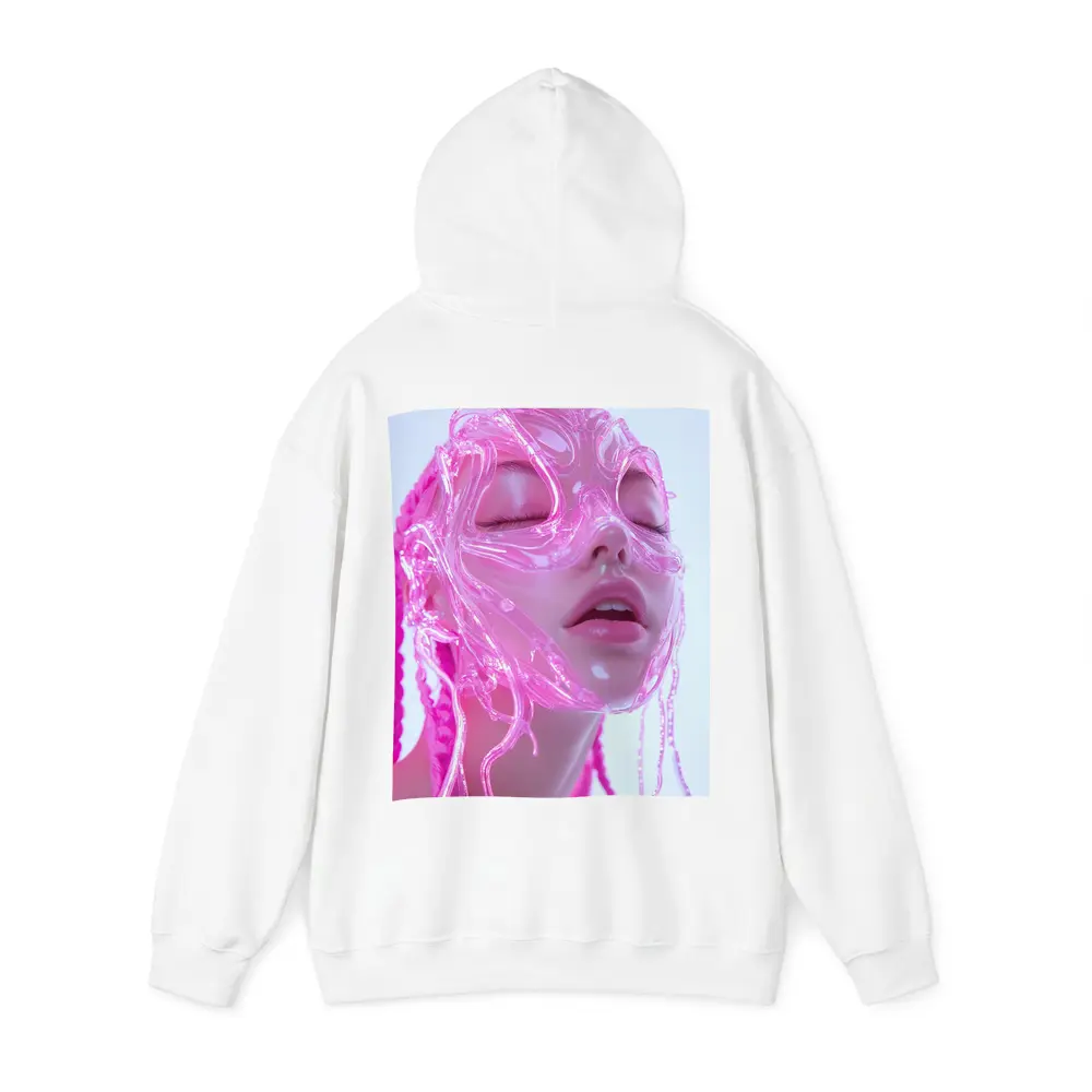Pink Futuristic Transparent Face Mask Woman – Hoodies