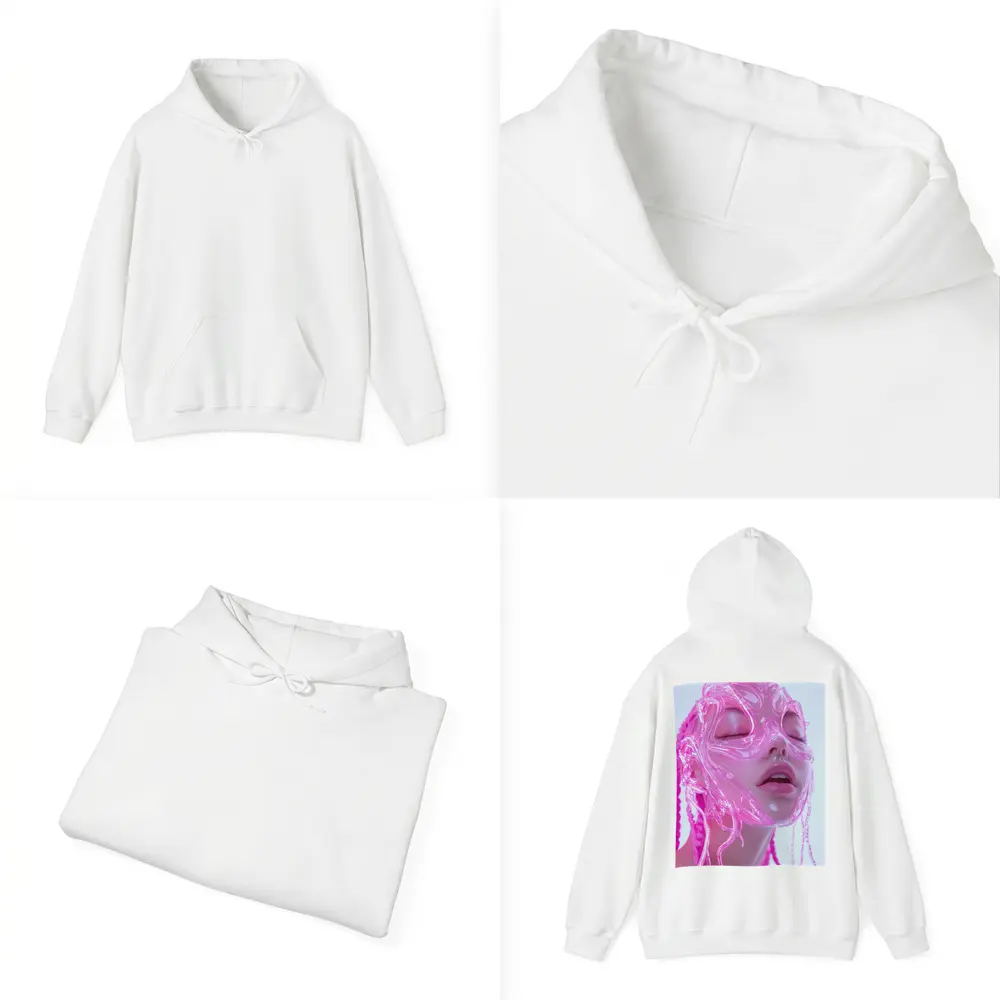 Pink Futuristic Transparent Face Mask Woman – Hoodies