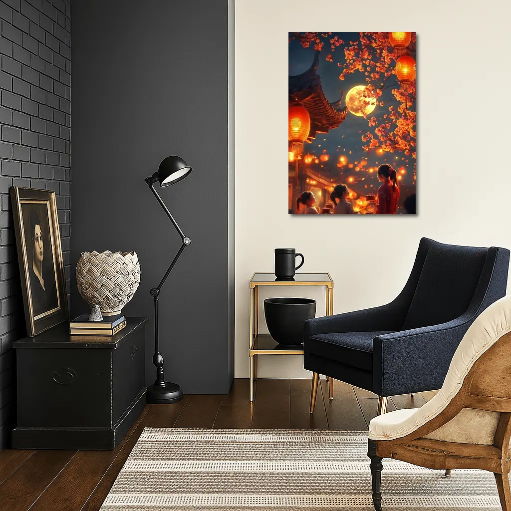 Chinese Lantern Festival Full Moon Night – Wall Art