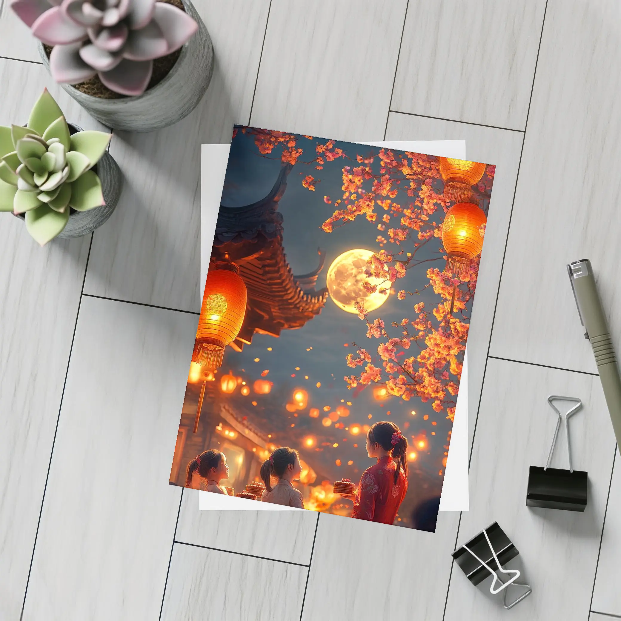 Chinese Lantern Festival Full Moon Night – Postcards