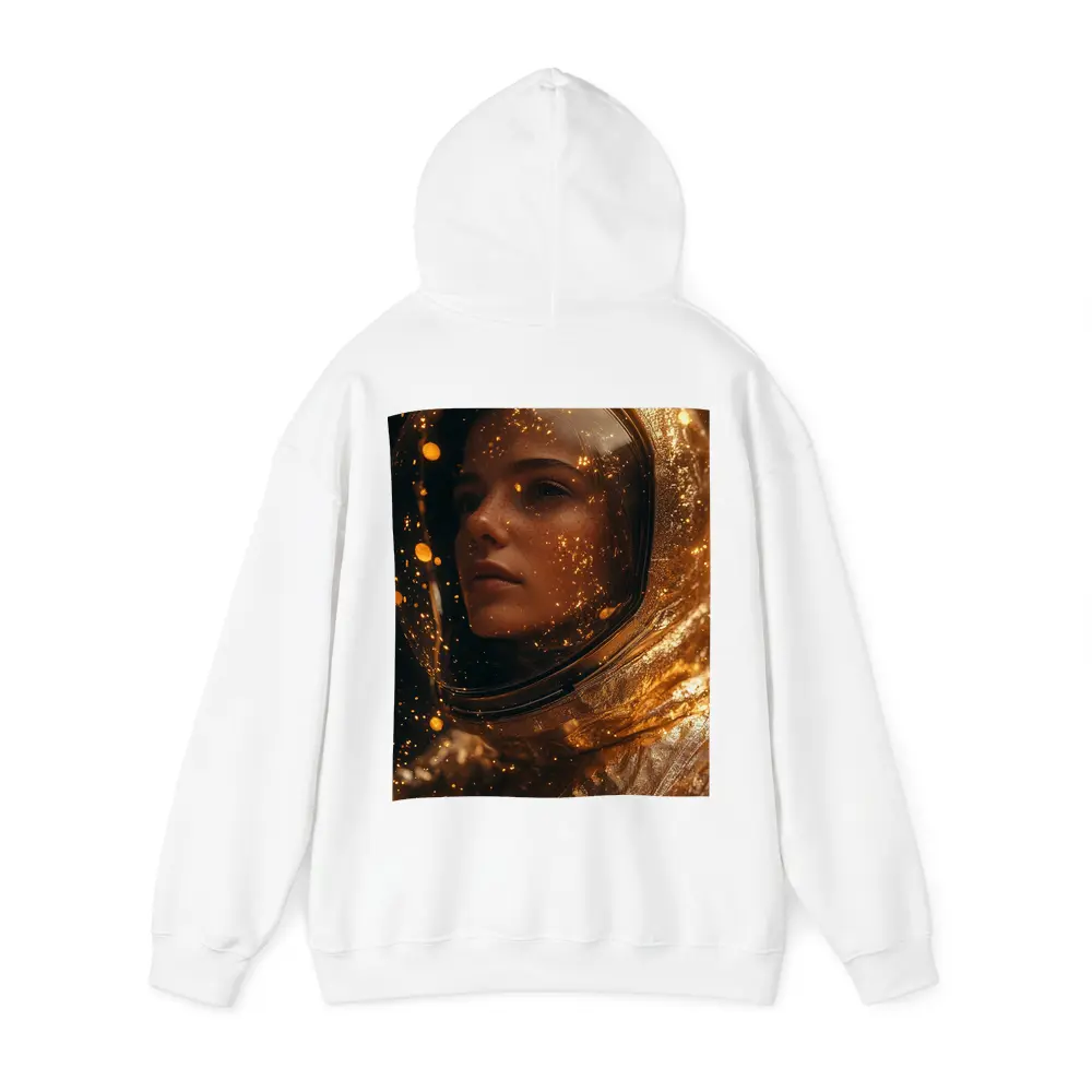 Woman Astronaut Golden Cosmic Glitter Portrait – Hoodies