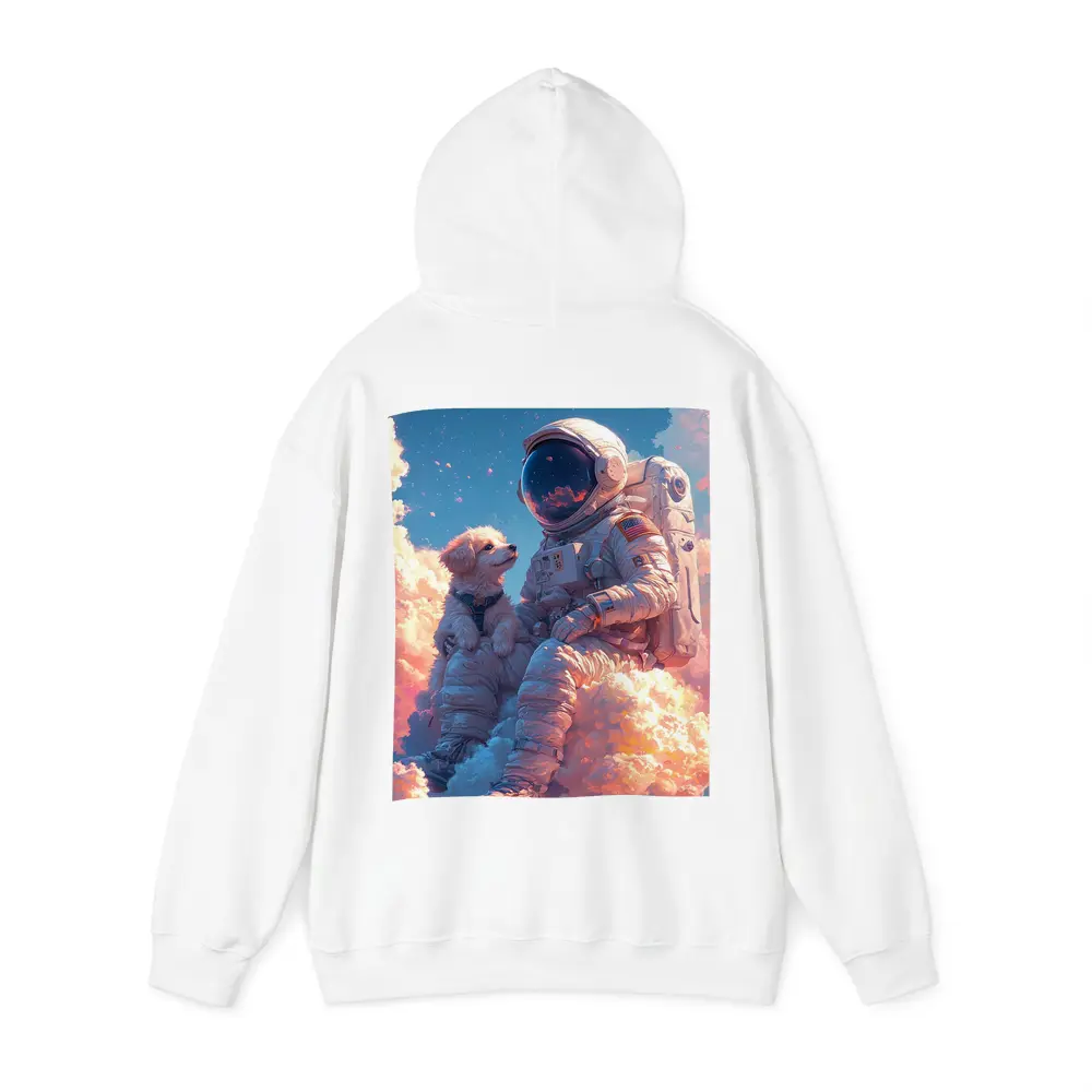 Astronaut and Dog Sitting on Clouds – Hoodies
