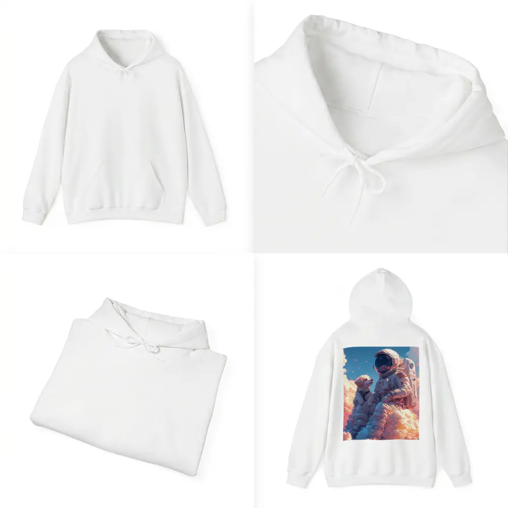 Astronaut and Dog Sitting on Clouds – Hoodies