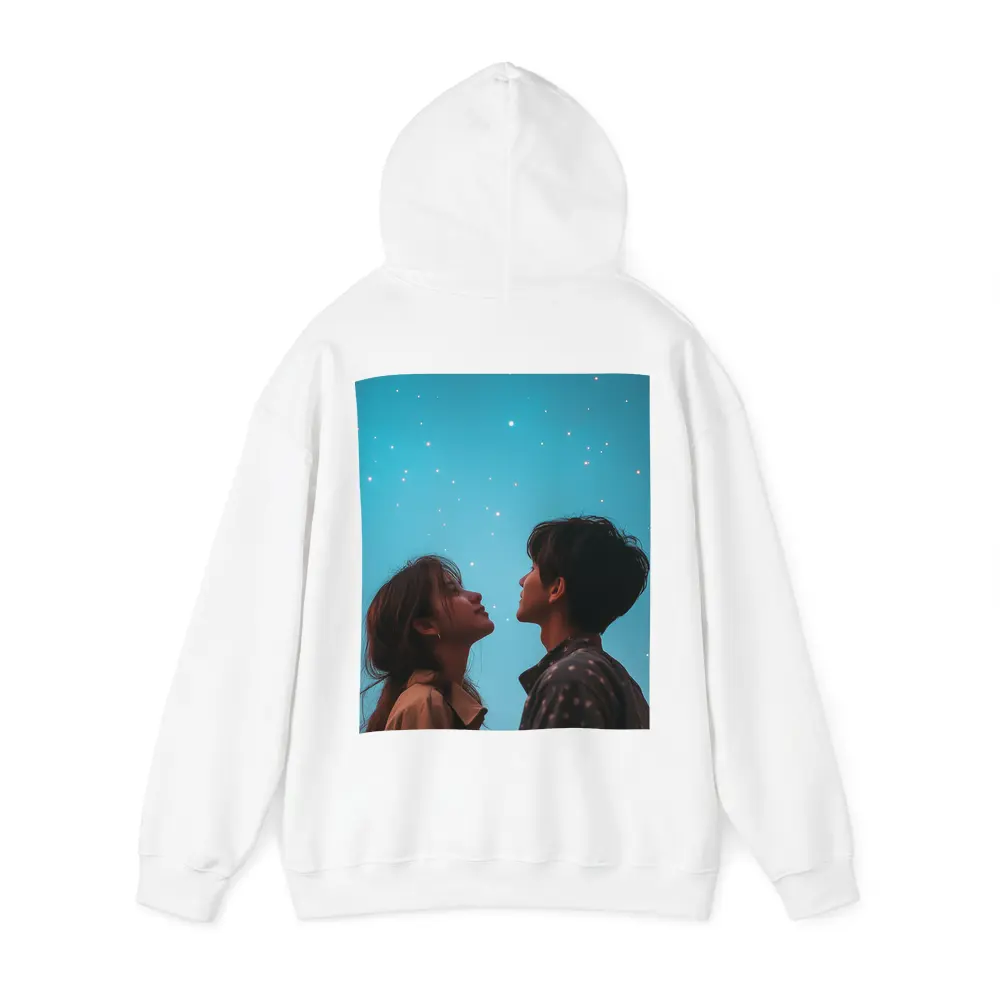 Couple Gazing Up at Starry Blue Sky – Hoodies
