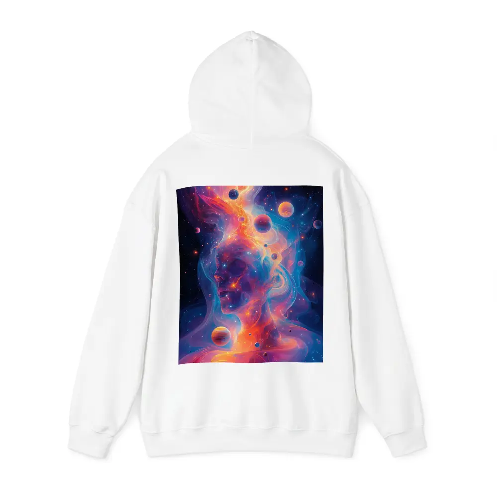 Cosmic Human Figure Swirling Nebula Space Art – Hoodies