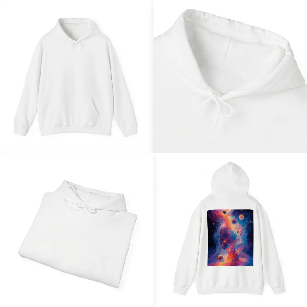 Cosmic Human Figure Swirling Nebula Space Art – Hoodies