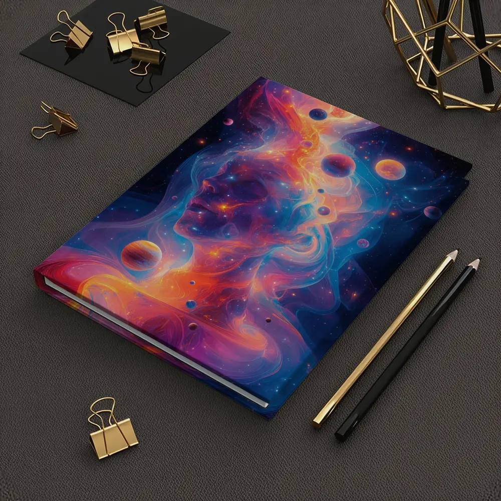 Cosmic Human Figure Swirling Nebula Space Art – Notebooks