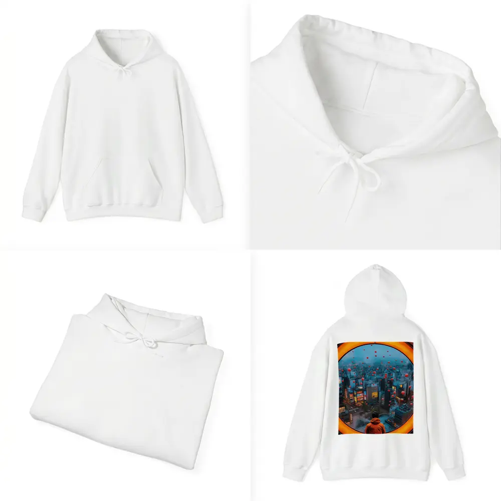 Man Gazing Over Tokyo City Through Round Window – Hoodies