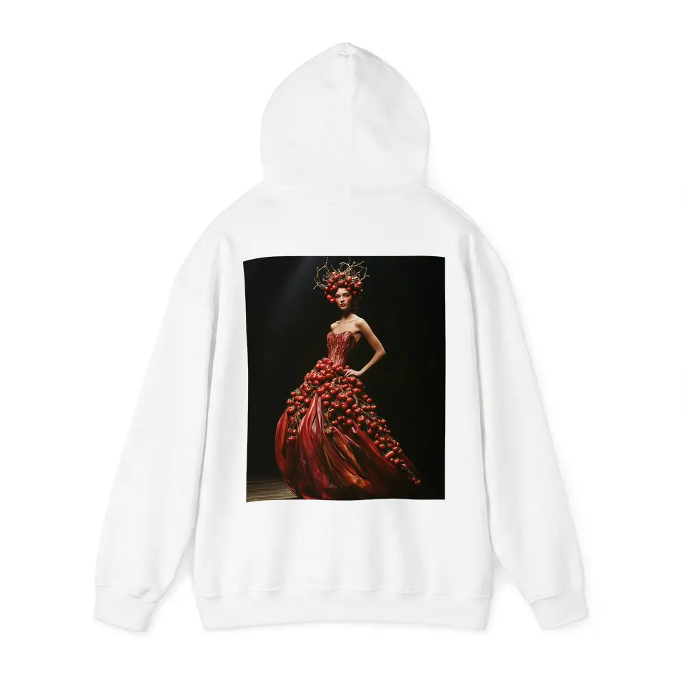 Woman Tomato Dress Fashion Dark Background – Hoodies