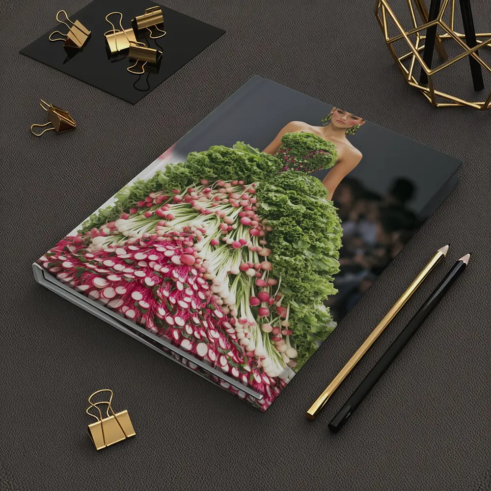 Fashion Model Wearing Vegetable Gown Runway – Notebooks