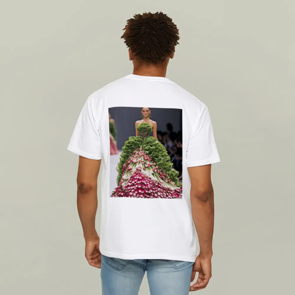 Fashion Model Wearing Vegetable Gown Runway – T-Shirts