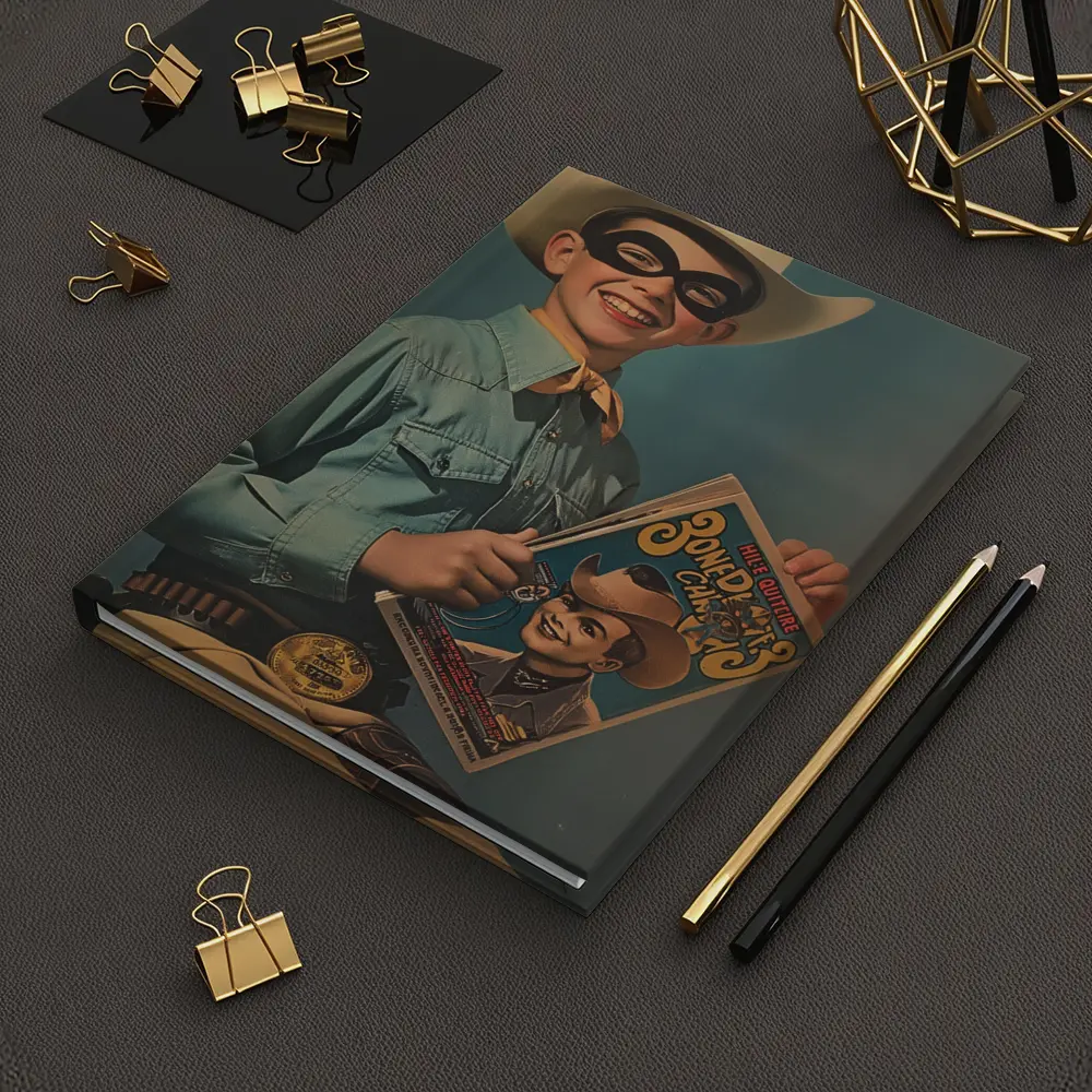 Retro Boy Cowboy Mask Comic Book Art – Notebooks