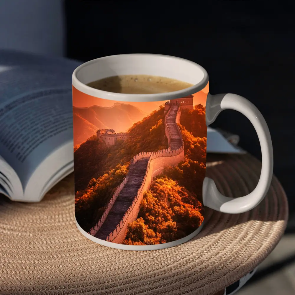 Great Wall of China Golden Sunset Mountains – Mugs