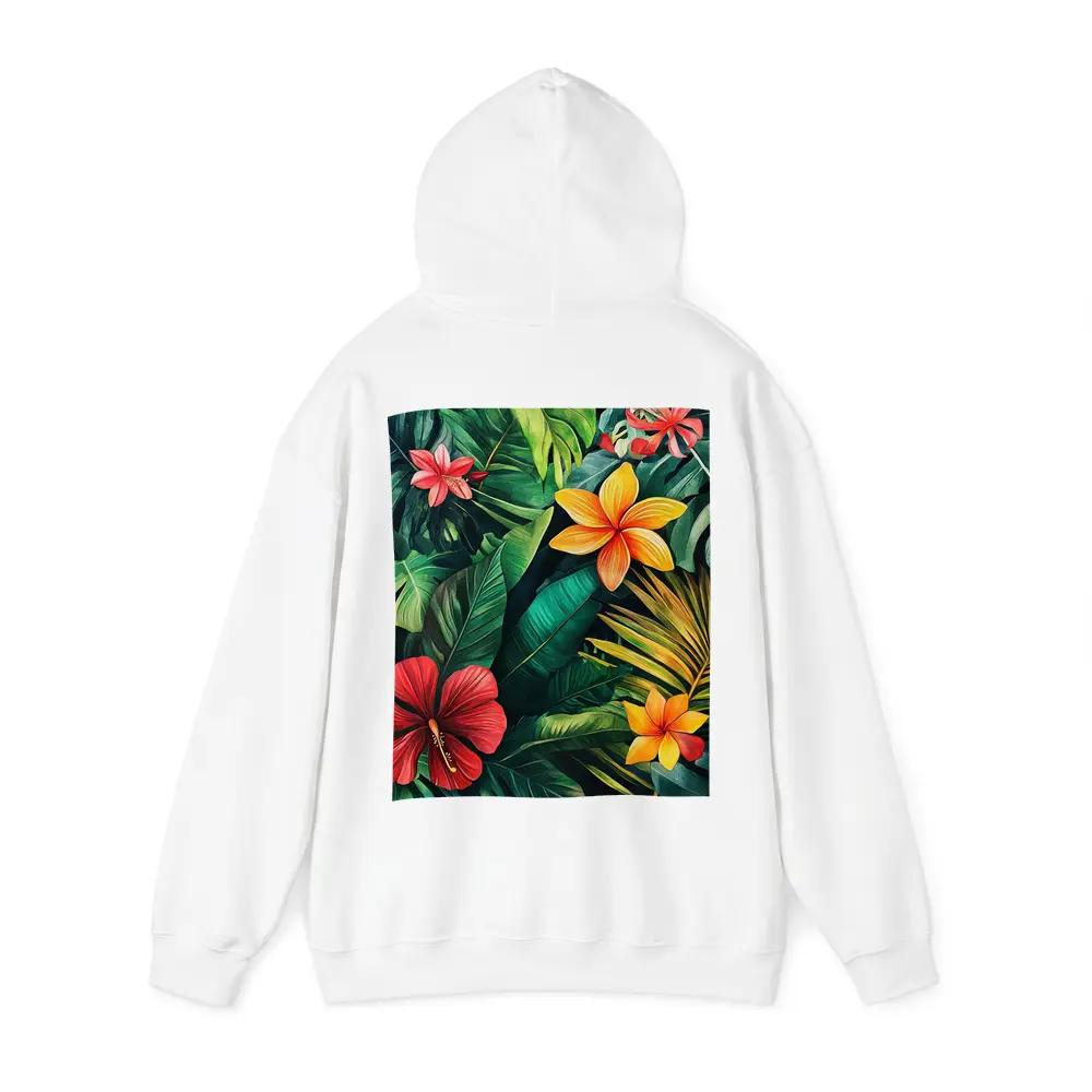 Tropical Hibiscus Plumeria Flowers Lush Jungle – Hoodies