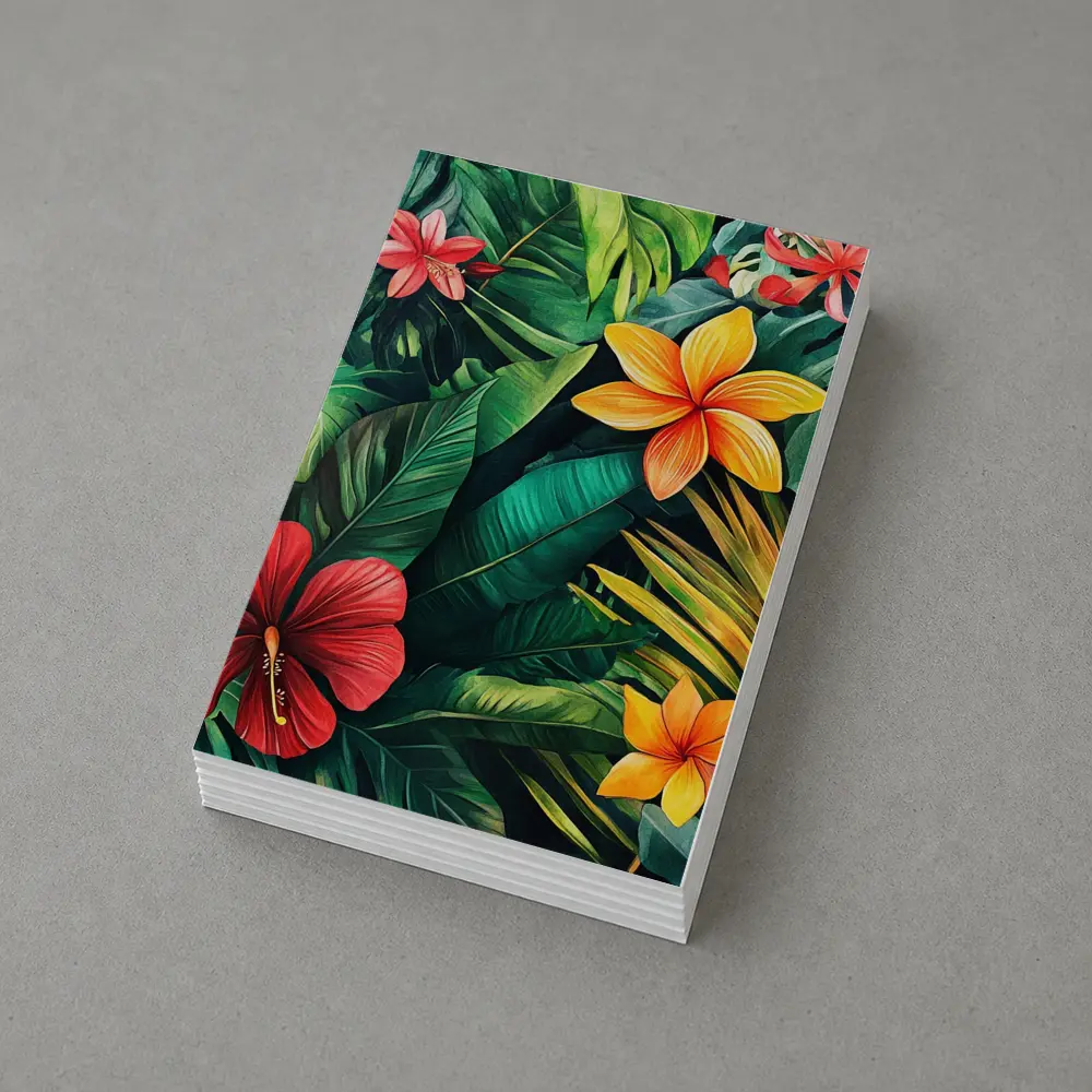 Tropical Hibiscus Plumeria Flowers Lush Jungle – Postcards