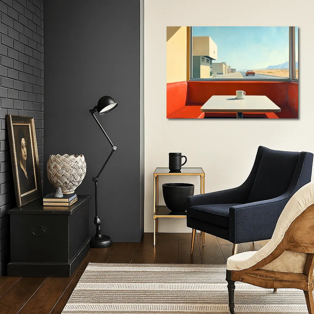 Desert Diner Booth Coffee Retro Painting – Wall Art