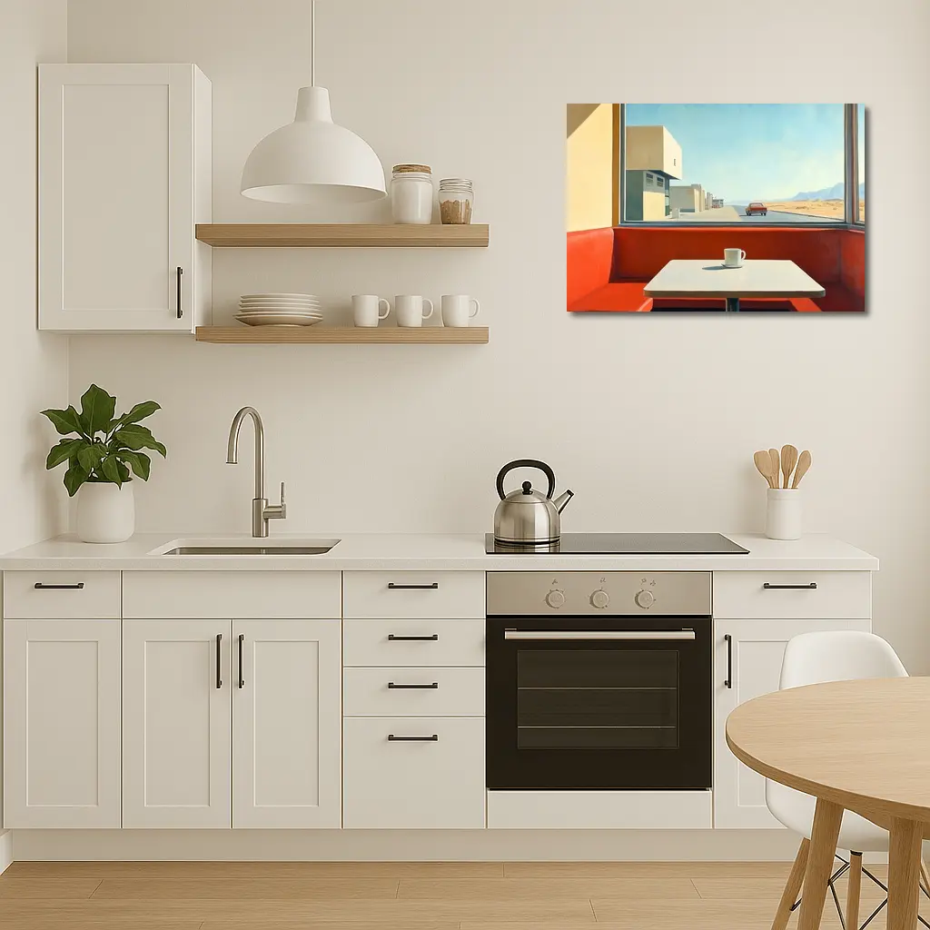 Desert Diner Booth Coffee Retro Painting – Wall Art