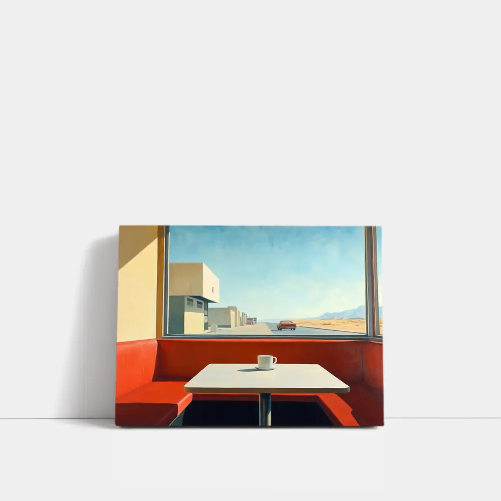 Desert Diner Booth Coffee Retro Painting – Wall Art