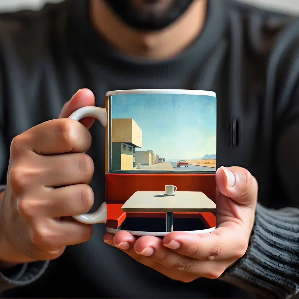 Desert Diner Booth Coffee Retro Painting – Mugs