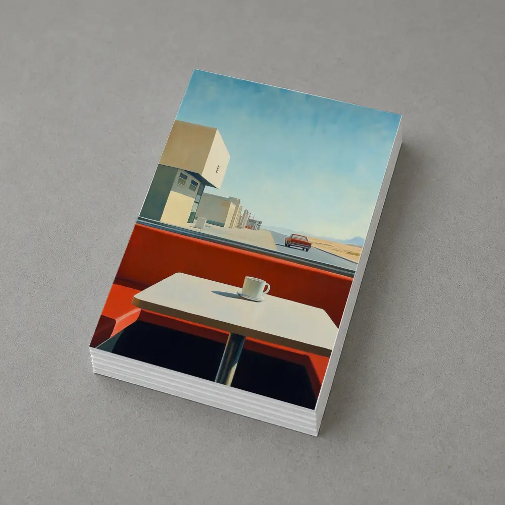 Desert Diner Booth Coffee Retro Painting – Postcards