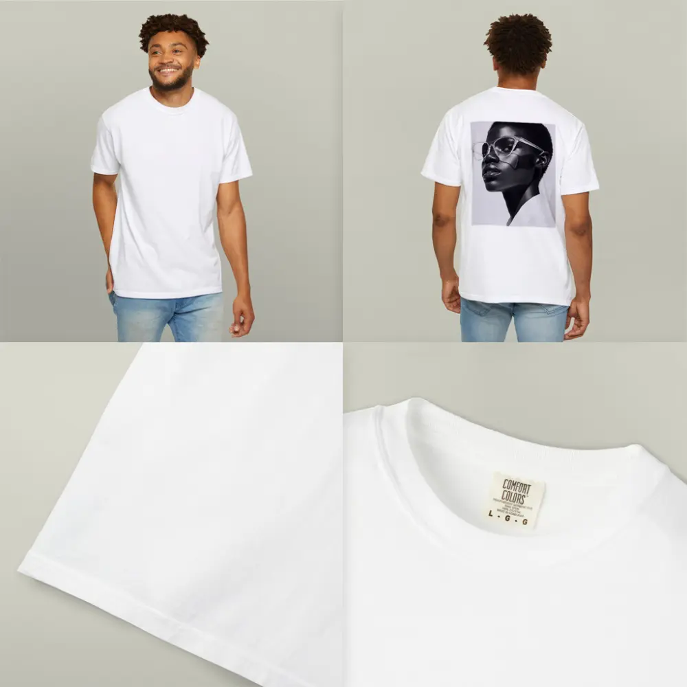 Black and White Woman Portrait Clear Glasses – T-Shirts