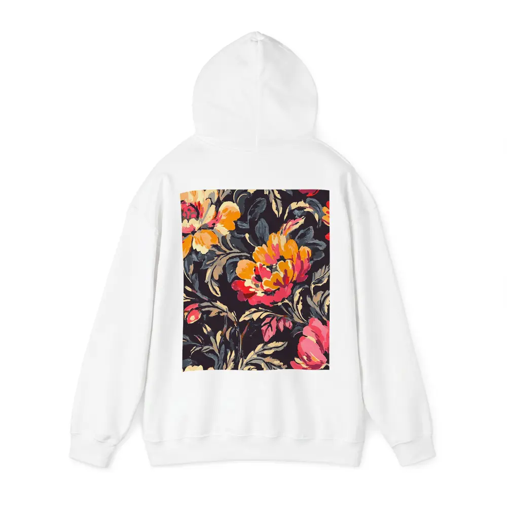 Bold Peony Floral Pattern Dark Background – Hoodies