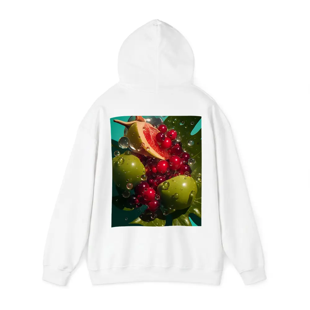 Grapefruit Cranberries Green Apples Teal Background – Hoodies
