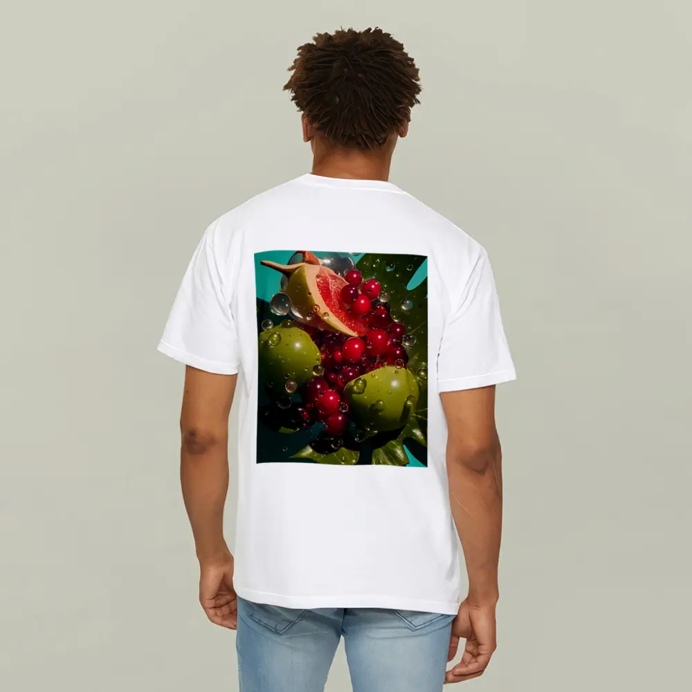 Grapefruit Cranberries Green Apples Teal Background – T-Shirts