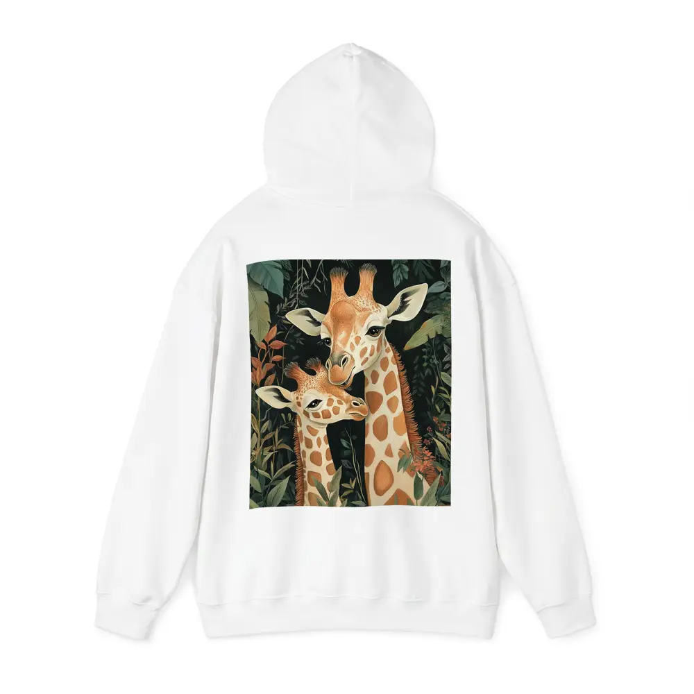 Mother and Baby Giraffe Jungle Illustration – Hoodies