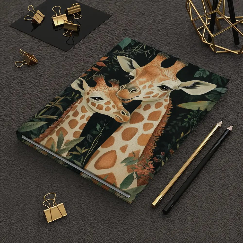 Mother and Baby Giraffe Jungle Illustration – Notebooks