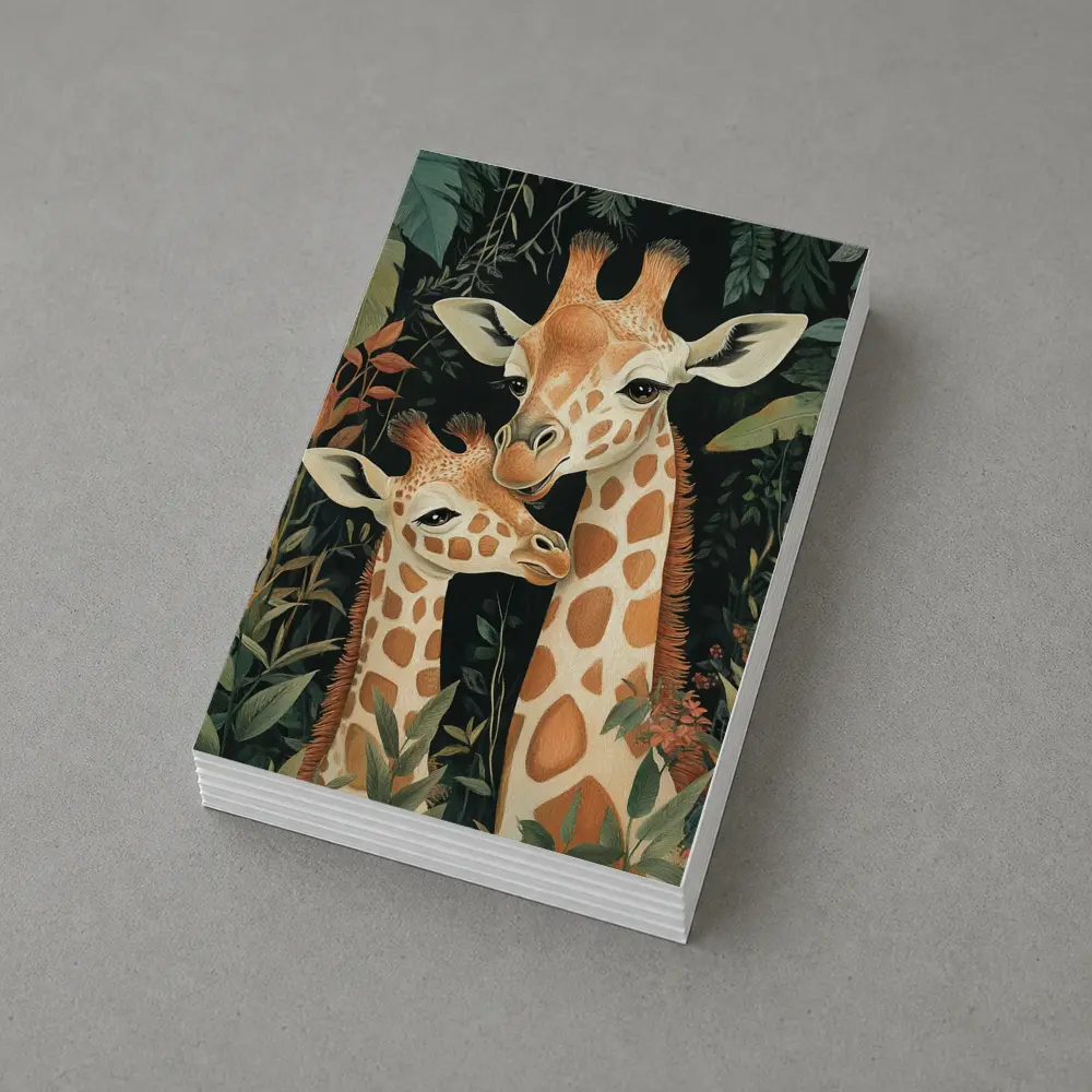 Mother and Baby Giraffe Jungle Illustration – Postcards