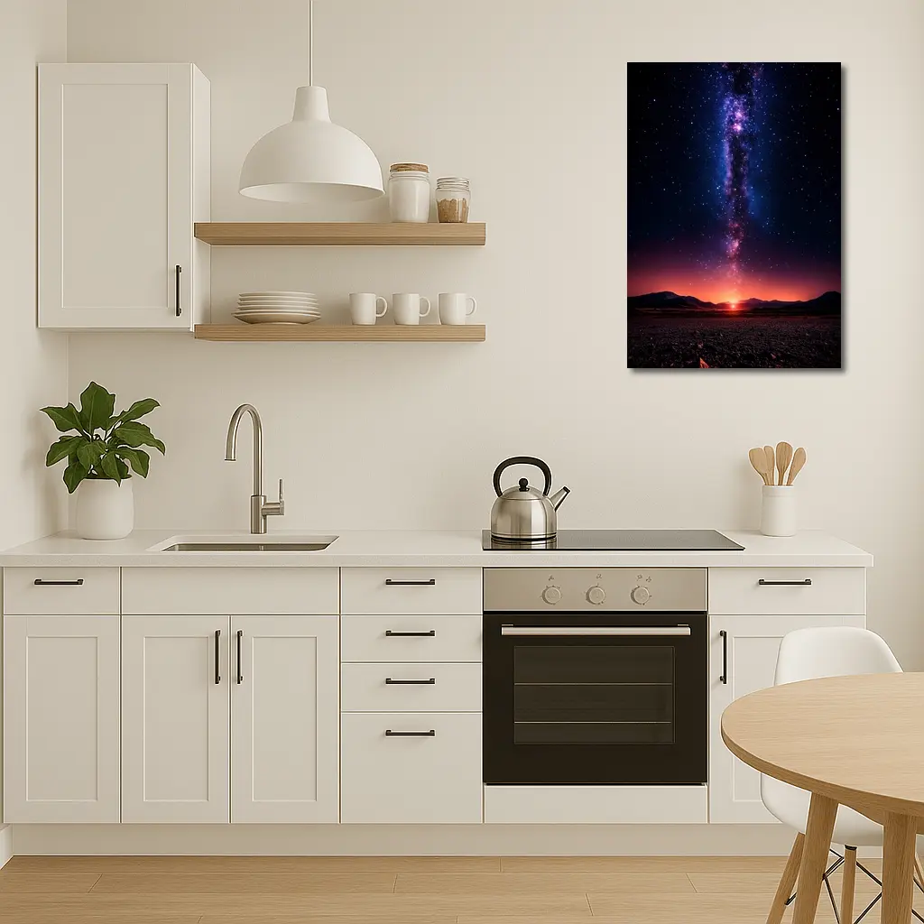 Milky Way Galaxy Over Desert Night Landscape – Wall Art